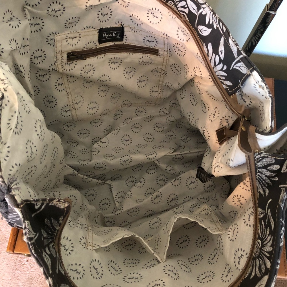 Anemone weekender Tote Bag Upcycled Canvas C-2623 - Picture 5 of 7